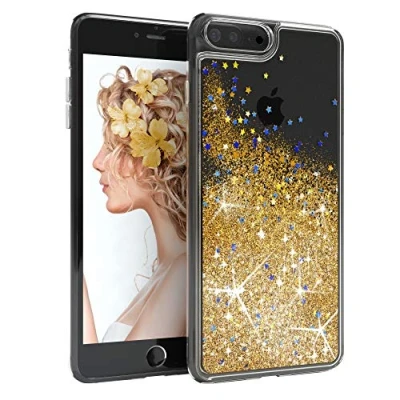Abbildung von EAZY CASE Hülle kompatibel mit iPhone 7 Plus / 8 Schutzhülle Silikon, Ultra dünn, Slimcover, Handyhülle, Silikonhülle, Backcover, Durchsichtig, Klar Gold