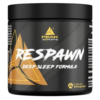 Abbildung von PEAK Respawn 120 Kapseln I 30 Portionen All In One Schlafunterstützung Beruhigung mit Melatonin Ashwagandha KSM 66® Baldrian Melisse Passionsblume Vitamine Mineralstoffe 114 g