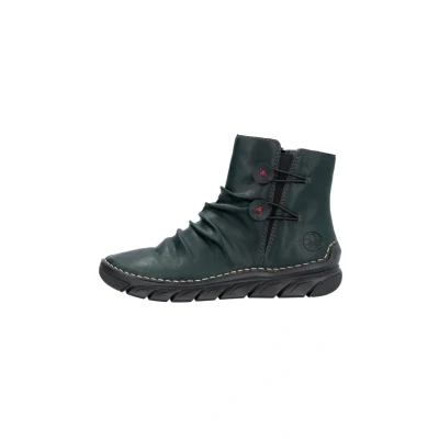 Abbildung von Rieker Damen Klassische Stiefeletten 55052, Frauen Stiefeletten,reißverschluss,gerafft,Boots,Stiefel,Bootee,Booties,grün (54),40 EU / 6.5 UK