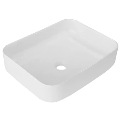Abbildung von welltime Aufsatzwaschbecken Vicenza, Rechteckig, Breite 58 cm, Tiefe 46 Becken, Waschbecken