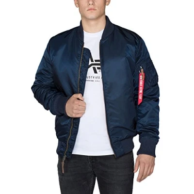 Abbildung von Alpha Industries MA1 VF 59 LONG Bomberjacke, Herren, Größe: XXL, Republica blue