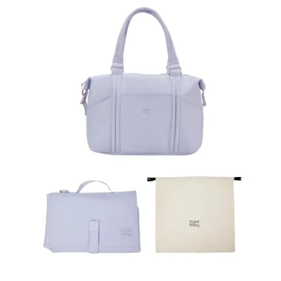 Abbildung von Hylat Baby Wickeltasche mit Wickelunterlage und Baumwolltasche moderne Tasche für Windeln Kindersachen ideal unterwegs
