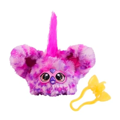 Abbildung von Furby Furblets Hip Bop Mini, Hop Musik &amp; Sätze in Furbisch (über 45 Geräusche), Kuscheltier Pink Lila Gemustert, für Kinder ab 6 Jahren, originelles Wichtelgeschenk