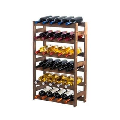 Abbildung von PROREGAL Weinregal PINOTWINE HxBxT 86x53x25cm 30 Flaschen Massives Kiefernholz Braun geölt Weinhalter Weinständer Flaschenständer Flaschenregal Holzregal