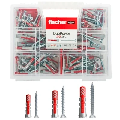 Abbildung von Fischer 544546 Duopower Kit Universaldübel mit Schraube, farblos.