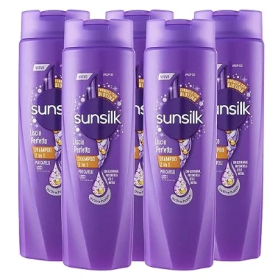 Abbildung von 5 x Sunsilk Co Creations glattes Shampoo Perfekt 2in1 Feuchtigkeitsabweisend und Anti Frizz für glänzendes Haar Flaschen à 250 ml