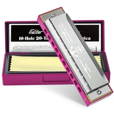 Abbildung von Eastar Major Blues Harmonica，Pink，Key Of C