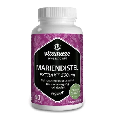 Abbildung von Mariendistel 500 mg Extrakt hochdosiert vegan Kapseln