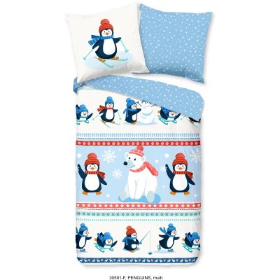 Abbildung von good morning Kinderbettwäsche &quot;Penguins&quot;, (2 tlg.), 100% Baumwolle/ Flanell (Biber)