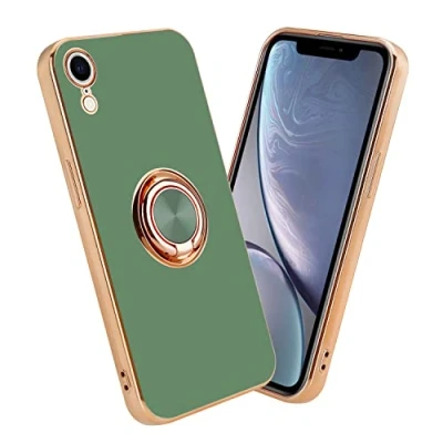 Abbildung von Cadorabo Hülle kompatibel mit Apple iPhone XR Schutzhülle TPU Silikon Case Ring Design Kameraschutz Slim Kratzfest Weiche Gummi Rundumschutz für in Grün