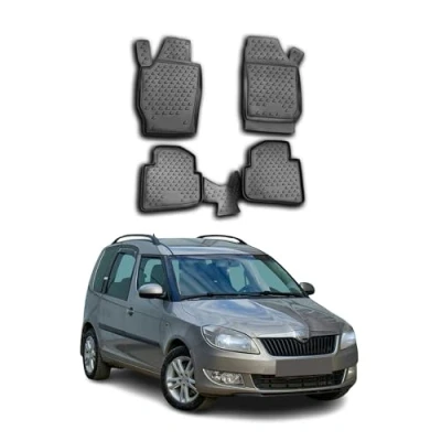 Abbildung von OMAC 6604444 Fußmattensatz Gummi, TPE (thermoplastischer Elastomer) 4 schwarz SKODA: Roomster