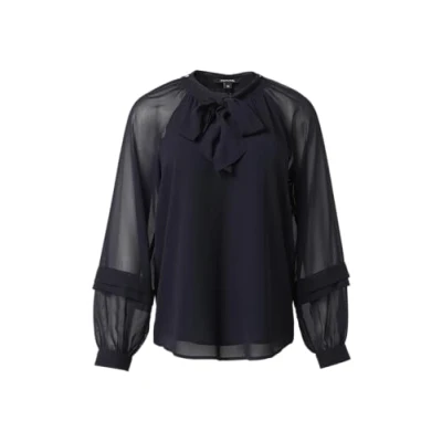 Abbildung von comma Gemusterte Schluppen Bluse, Damen, Größe: 32, Navy