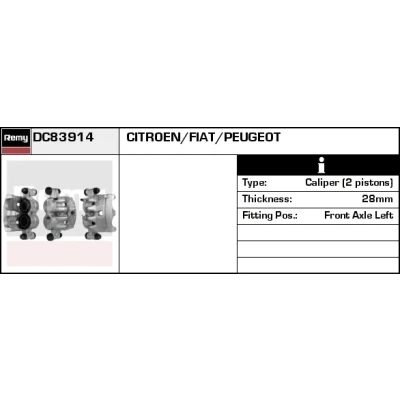 Abbildung von DELCO Remy DC83914 Bremssattel Stahlguss Remanufactured FIAT: Ducato III Kastenwagen, Bus, Pritsche / Fahrgestell
