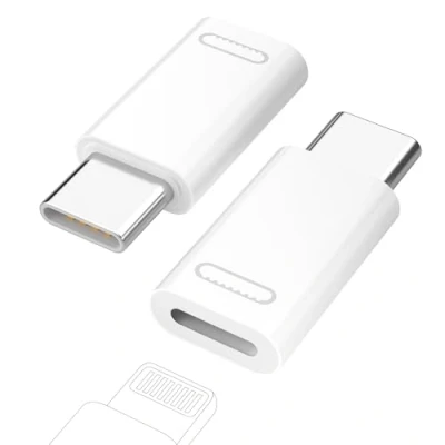 Abbildung von Lightning Buchse auf USB C 35WAdapter, 2 Stück Stecker Adapter Kompatibel mit iPhone 15/15 Pro Max/15 Plus, iPad Pro/Air, für Schnell Laden, Nicht Audio/OTG