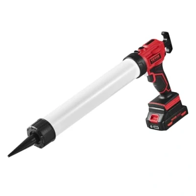 Abbildung von VEVOR Akku Kartuschenpistole Kartuschenpresse Silikonpistole (20 V, für 600 ml Kartuschen, bis zu 270 kg, 4 Gang einstellbare Drehzahl, Inkl. und Ladegerät) Kompatibel mit Acrylsäure, Klebstoffe