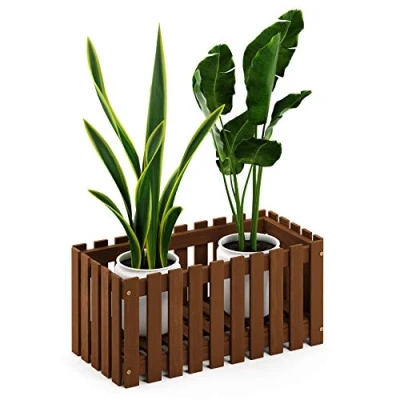 Abbildung von Furinno Tioman Outdoor Blumenkasten in Teaköl, natur, 30,48 x 62,9 30,23 cm