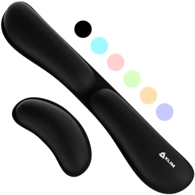 Abbildung von KLIM Wrist Rest Handballenauflage Set für Tastatur und Maus Gel Memory Foam Ergonomische Handauflage Mauspad Gaming Büro Schmerzfreie Handgelenke Schwarz