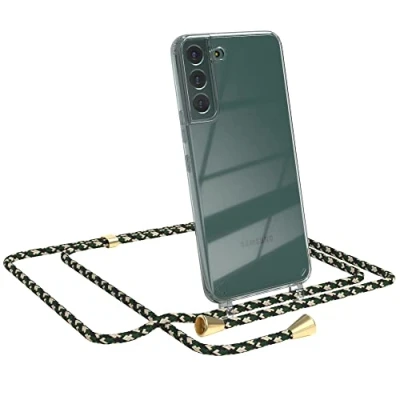 Abbildung von EAZY CASE Handykette kompatibel mit Samsung Galaxy S22 Plus 5G Handyhülle Umhängeband, Handykordel Schutzhülle, Silikonhülle, Hülle, Stylische Kette für Smartphone, Grün Camouflage