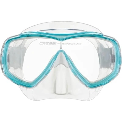 Abbildung von Cressi Estrella Jr Maske zum Tauchen und Schnorcheln, Transparent/Aquamarin, Einheitsgröße, Kinder Unisex