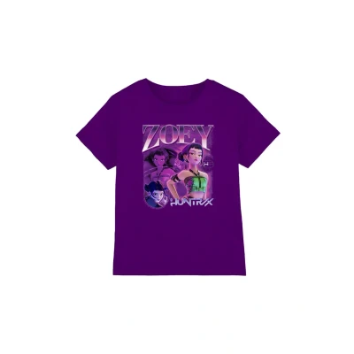 Abbildung von Netflix KPOP Demon Hunters Huntrix ZOEY Bootleg Tshirt print für Kinder, Größe: 122 128, Purple
