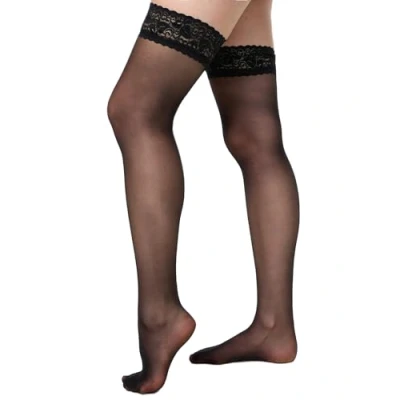 Abbildung von Nur Die Damen Goodbye loopmazen zonder houder Strumpfhose Halterlos, Schwarz, 40 EU