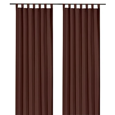 Abbildung von heimtexland ® Dekoschal mit Schlaufen und Kräuselband Uni Schoko braun HxB 175x140 Blickdicht Aber Lichtdurchlässig Vorhang natürlich matt einfarbig Schlaufenschal Bandschal ÖKOTEX Gardine Typ117