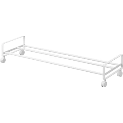 Abbildung von Yamazaki 1622 Tower Schuhregal mit Rollen, weiß, Stahl/Nylon, minimalistisch, 83,5 x 27,5 14,5 cm