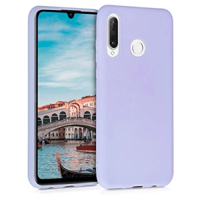 Abbildung von kwmobile Hülle kompatibel mit Huawei P30 Lite weiches TPU Silikon Case Cover geeignet für kabelloses Laden Pastell Lavendel
