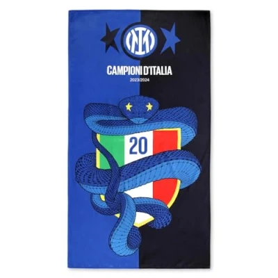 Abbildung von Inter Strandtuch mit Schild, Championi D&#039;Italia 23/24, Zweiter Stern, 20. Banner, Handtuch, offizielles Produkt, 86 x 155 cm