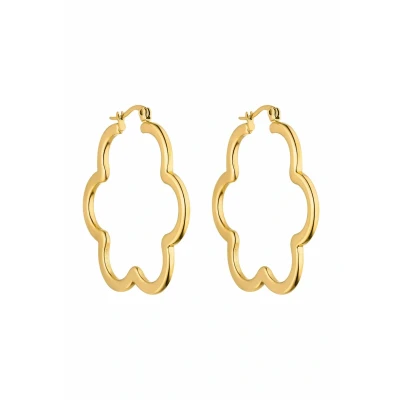 Abbildung von Purelei® Elegante Blüten Ohrringe für Frauen Schönes Blumendesign, 18K vergoldet, Edelstahl (41 mm), Geschenk (Gold)
