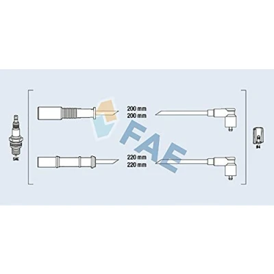 Abbildung von RIDEX 685I0090 Zündkabelsatz 4 FIAT: Punto Evo Schrägheck, 500 C Cabrio, FORD: KA LANCIA: Ypsilon II