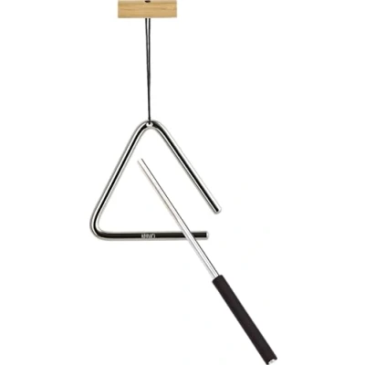 Abbildung von Nino Percussion Triangel mit Schlägel Klein Musikinstrument für Kinder ab 4 Jahren Stahl und Holz, Natur (NINO550)