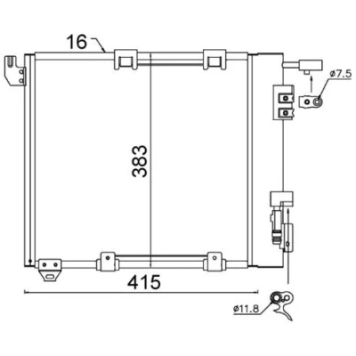 Abbildung von MAHLE ORIGINAL AC 349 000S Klimakondensator ohne Trockner 12 7,5 375 OPEL: Astra G Limousine, CC, Zafira A