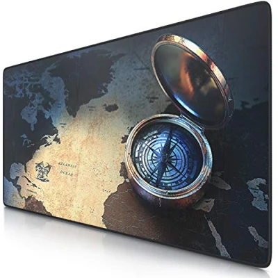 Abbildung von TITANWOLF XXL Mauspad Gaming 900x400 mm Mousepad groß Motiv Tischunterlage Large Size verbessert Präzision und Geschwindigkeit auch für Roccat Razer Logitech Maus Tastatur Kompass