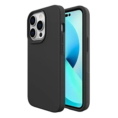 Abbildung von JT Berlin BackCase Pankow Safe Silikon Hülle kompatibel mit Apple iPhone 14 Pro [Fallschutz nach US Militärstandard, Wireless Charging (Qi), Kamera und Displayschutz] schwarz, 10881