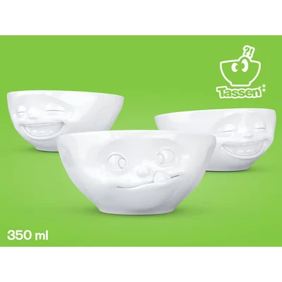 Abbildung von Schale mit Gesicht lachend weiß 350ml Müslischale Tasse Porzellan