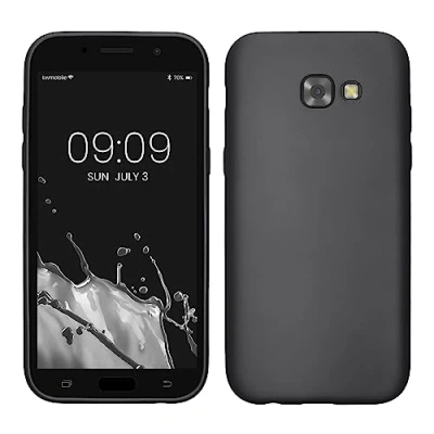 Abbildung von kwmobile Case kompatibel mit Samsung Galaxy A5 (2017) Hülle Schutzhülle aus Silikon metallisch schimmernd Handyhülle Metallic Grau
