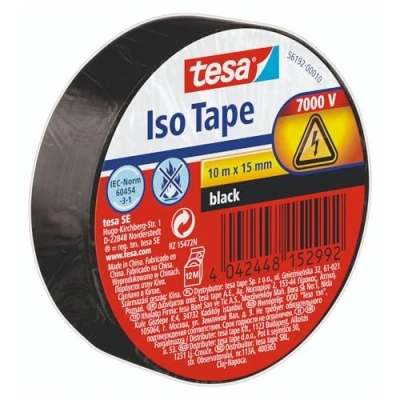 Abbildung von tesa Isolierband Selbstklebendes Isolierband, hitzebeständig Zum Isolieren, Reparieren und Bündeln 1 x 10m Schwarz
