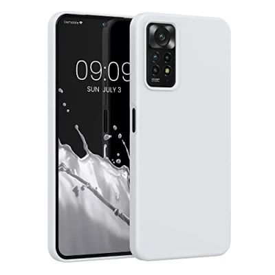 Abbildung von kwmobile Hülle kompatibel mit Xiaomi Redmi Note 11 Pro / (5G) 12 (4G) Silikon Handy Case Handyhülle weiche Oberfläche kabelloses Laden Weiß