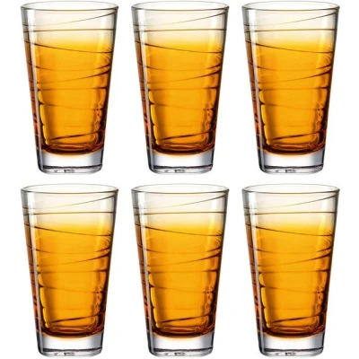 Abbildung von LEONARDO HOME 026835 Trinkglas VARIO STRUTTURA 6er Set 280 ml orange, Glas, Gelb