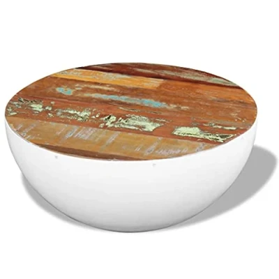 Abbildung von ZQQLVOO Couchtisch Halbkugel Altholz 60x60x30 cm, im Vintage Design, Wohnzimmertisch, Beistelltisch, Sofatisch,Teetisch, Kaffeetisch für Wohnzimmer, Schlafzimmer