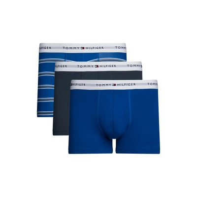 Abbildung von Tommy Hilfiger Trunk Print 3 PACK Panties, Herren, Größe: Small, Stripe/denim/vibrant indigo