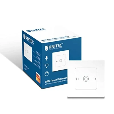 Abbildung von Unitec Drehdimmer WIFI Touch Dimmer weiß Glasoptik, Tuya App