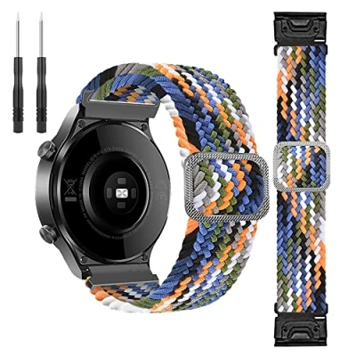 Abbildung von Lonkenn 22mm Armband für Garmin Fenix 7/Fenix 7 Solar/Garmin 6/Fenix 6 Pro/Garmin 5/Fenix 5 Plus/Fenix Sapphire Solar, Nylon Ersatzarmbänder EPIX 2/Instinct 2/Forerunner 935