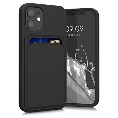 Abbildung von kwmobile Handyhülle kompatibel mit Apple iPhone 12 Mini Hülle Handy Cover Fach für Karten in Schwarz