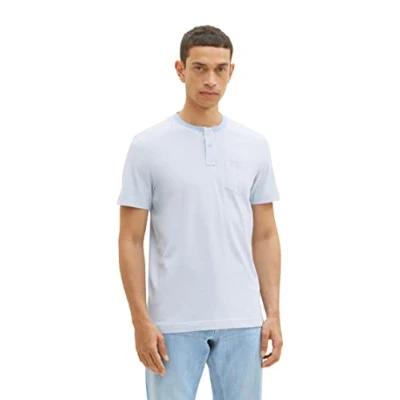 Abbildung von TOM TAILOR Herren 1036438 Serafino T Shirt, 31992 Stonington Blue White Stripes, XL