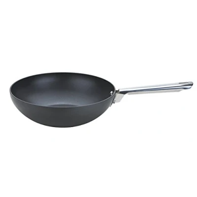 Abbildung von Anolon Professional Premium Hart Eloxiertes Aluminium Antihaftbeschichtung Wok Rührpfanne, 26 cm Durchmesser, Schwarz