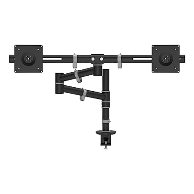 Abbildung von Dataflex Viewgo Monitorarm Schreibtisch 133 Schwarz, Platzsparender ergonomischer Monitorhalterung für 2 Monitore, Höhenverstellung, Max. 4kg pro Bildschirm, Unterstützt Hoch und Querformat, Einfache Installation