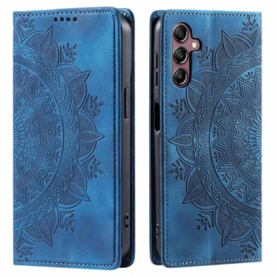 Abbildung von CoverKingz Handyhülle für Samsung Galaxy S25 Handytasche mit Kartenfach Klapphülle Cover Handy Hülle klappbar Motiv Mandala Blau