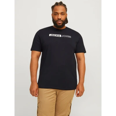 Abbildung von Jack &amp; Jones LOGO Tshirt print, Herren, Größe: 4XL, Black
